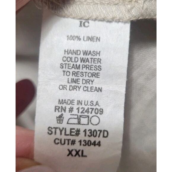 IC By Connie K Linen Biege Dress Striped Pockets Lagenlook Boho Size XXL - Picture 4 of 5